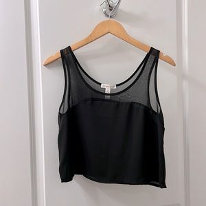 Semi sheer cropped tank top